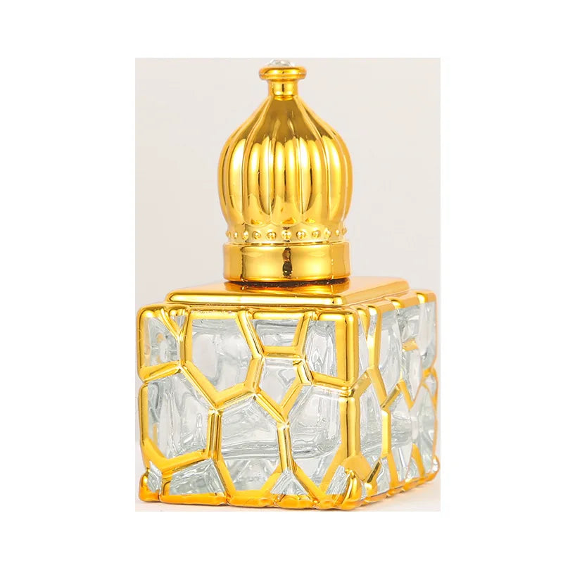 10ml Gold Crown Cap Glass Perfume Refill Bottle | Roll-On Perfume Refill Bottle QXL B