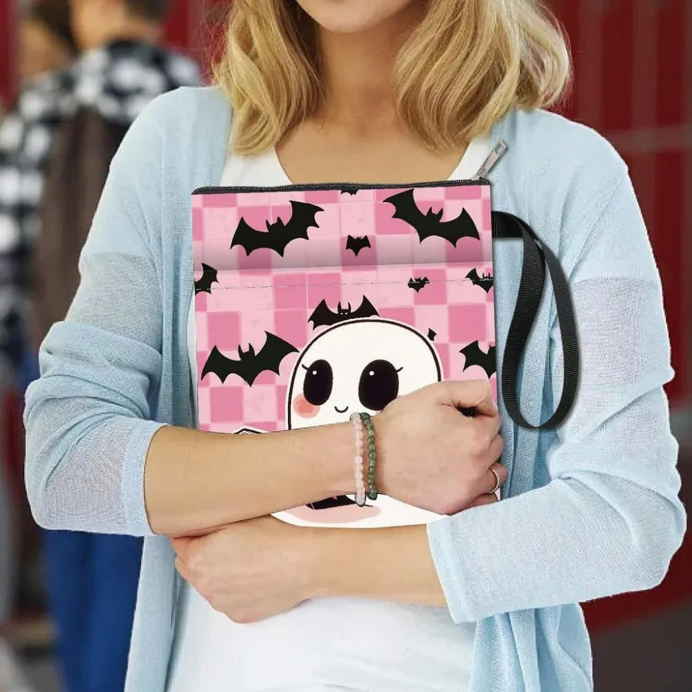 Pink Bat Book Sleeve | Washable Fabric Cover with Zipper Fabric Book Sleeve QXL