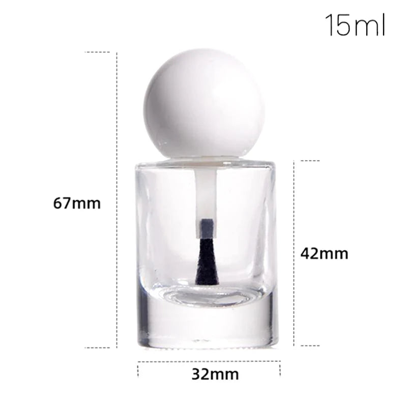 Empty Glass Nail Polish Bottles with Brush & Lid | 8/10/15ml Nail Polish Bottle QXL