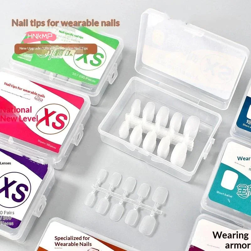 100-Pc French Press-On False Nail Tips | Full Cover Y2K Set Press-On Nail Tips QXL