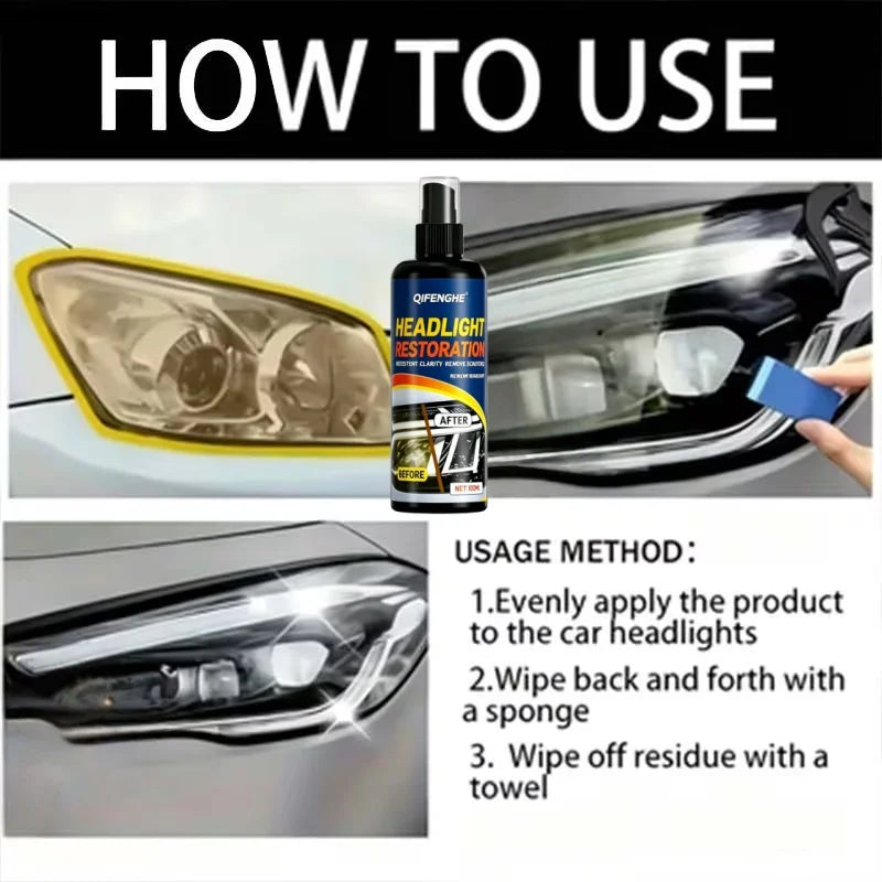 Car Headlight Polish Spray | Restore Clarity & Remove Scratches Headlight Polish Spray QXL