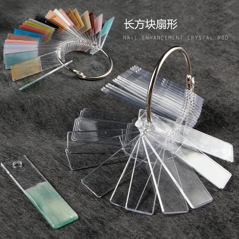 50-Pc Nail Swatch Color Display Chart | Gel Polish Sample Stand Nail Swatch Display QXL