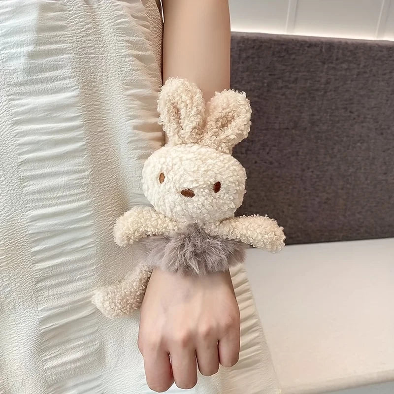 Soft Plush Rabbit Hair Tie | Cartoon Elastic Headband Elastic Hair Tie QXL