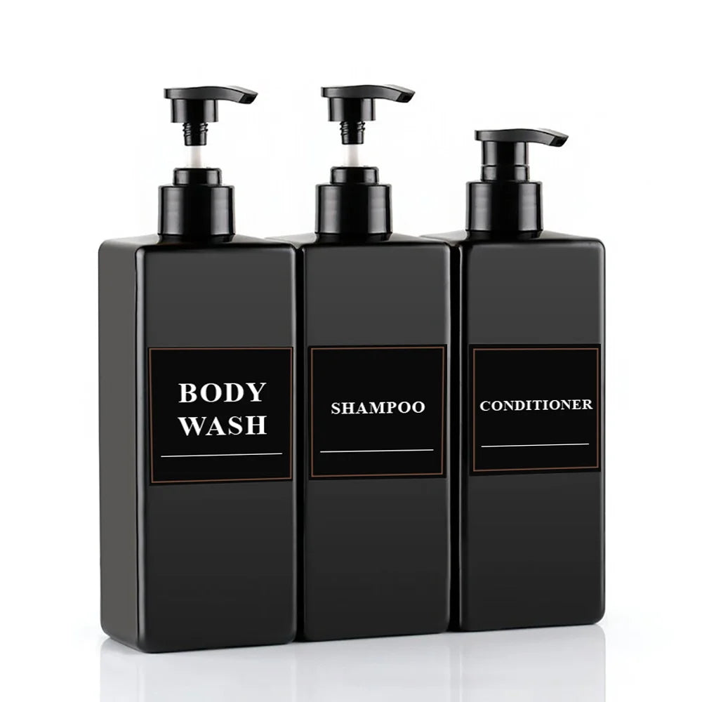 3-Pack 500ml Refillable Pump Dispenser Bottles | Shampoo & Soap Pump Dispenser Bottles QXL PP11-3PCS 500ml