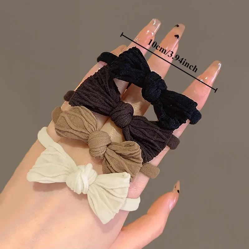 4-Pack Korean High-Elastic Polyester Hair Ties | Ponytail Bands Elastic Hair Ties QXL MULTI 4pcs