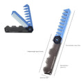 Men's Folding Pocket Comb | Wide & Fine Tooth Hair & Beard Folding Pocket Comb QXL M203 Blue