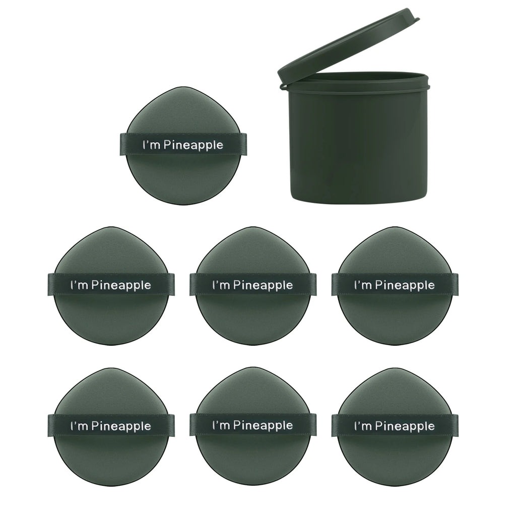 Ronshadow 7-Pack Super-Soft Makeup Sponge Powder Puff Set Makeup Sponge Puff QXL green