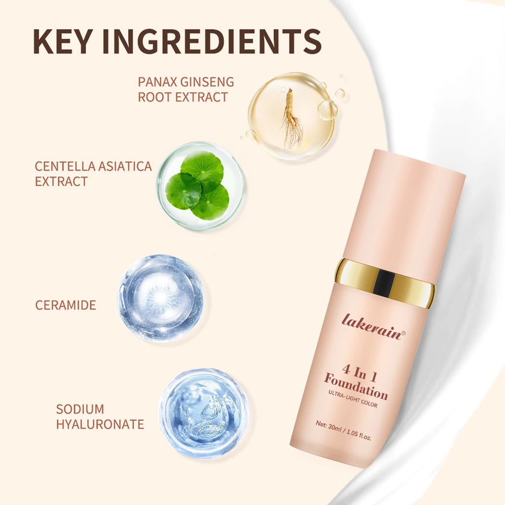 4-in-1 Color Changing Foundation SPF 30 | Concealer & Moisturizer Color Changing Foundation QXL