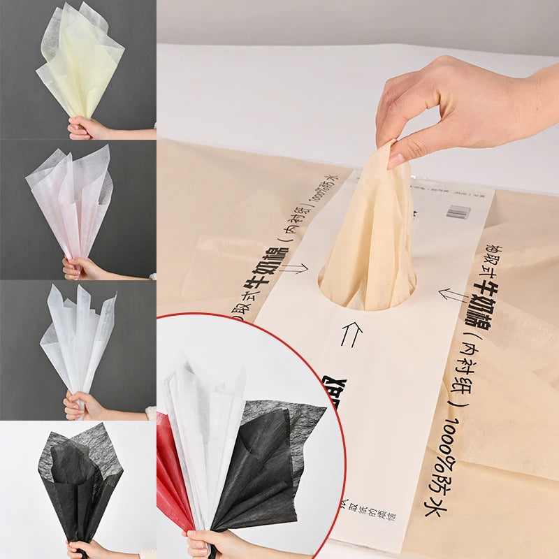 38-Pack Milk Cotton Flower Wrapping Paper | Bouquet Sheets Floral Wrapping Paper QXL