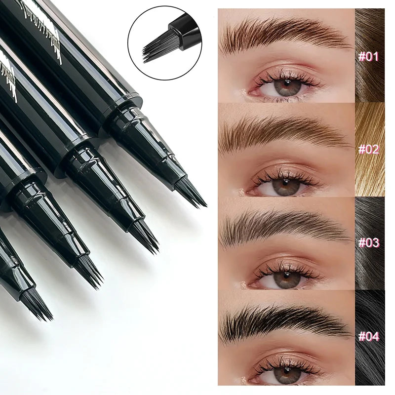 3D Waterproof Liquid Eyebrow Pen | 4 Colors, 2-Pack Liquid Eyebrow Pen QXL