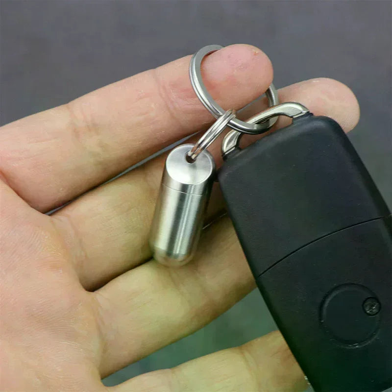 Waterproof Stainless Steel Capsule Pill Case | Mini EDC Holder Capsule Pill Case QXL