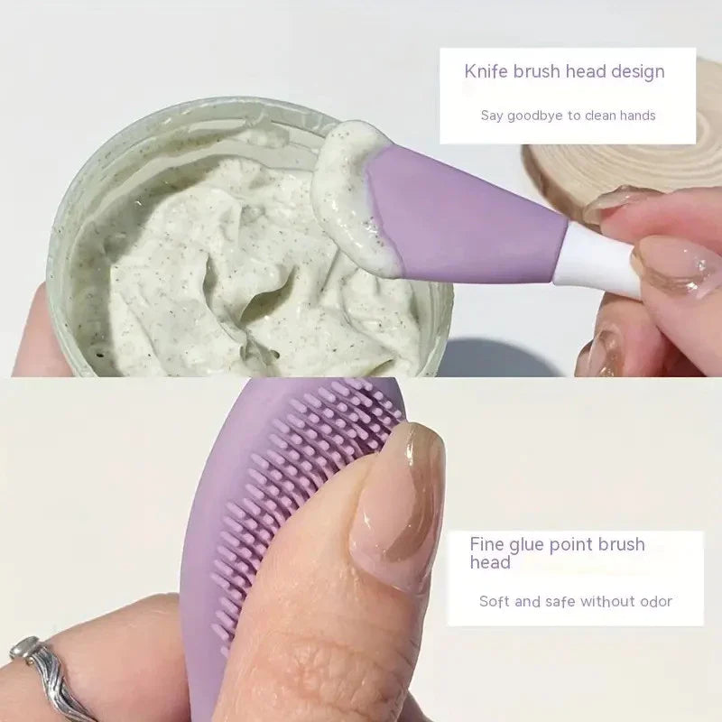 Silicone Face Brush Set – Mask Applicator & Lip Exfoliator Facial Brush Set QXL