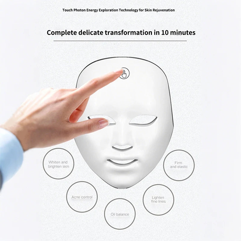 7-Color Photon LED Face Mask | Wireless Skin Rejuvenation LED Face Mask QXL