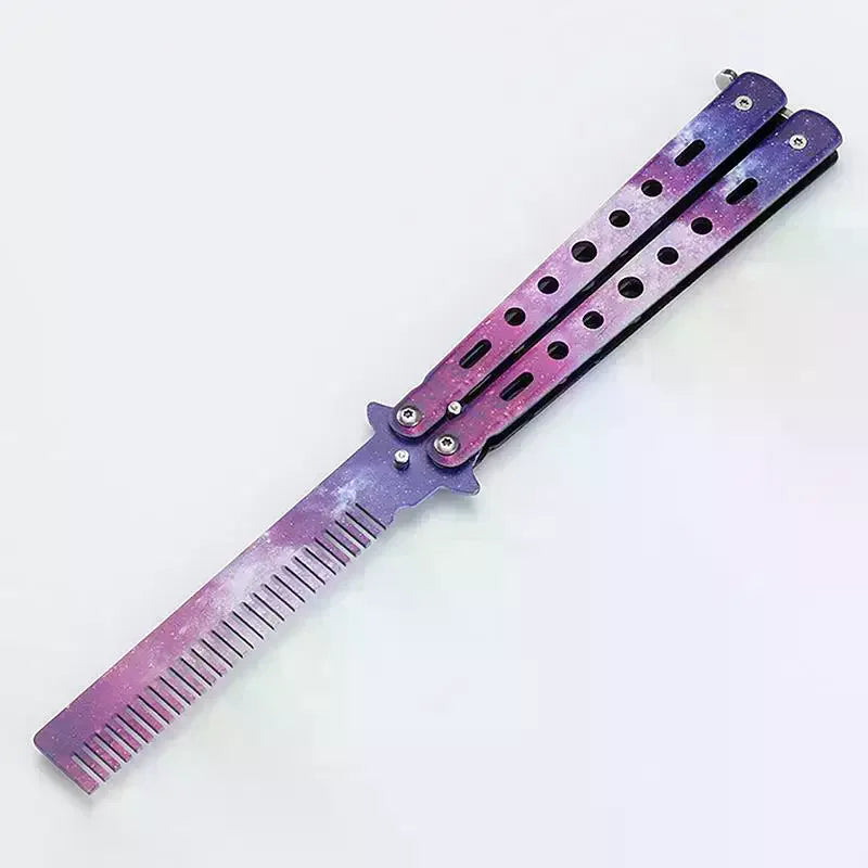Stainless Steel Butterfly Comb | Foldable Galaxy Flip Trainer Butterfly Flip Comb QXL