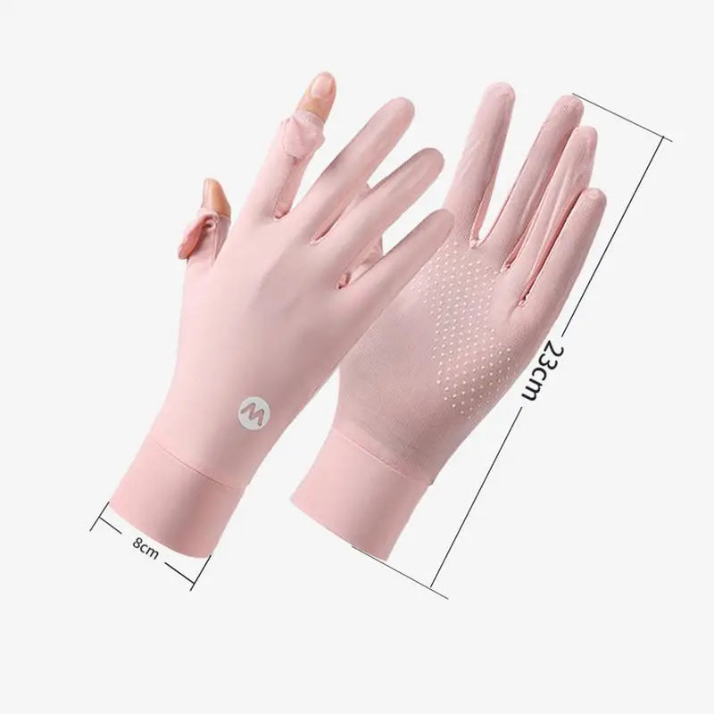 Women's Ice Silk UV Protection Gloves | Driving & Outdoor UV Sun Gloves QXL