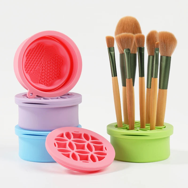 Silicone Folding Makeup Brush Cleaning & Drying Cup Brush Cleaning Cup QXL