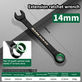 72-Tooth Dual-End Ratchet Combination Wrench | Cr-V Steel Ratchet Combination Wrench QXL 14mm