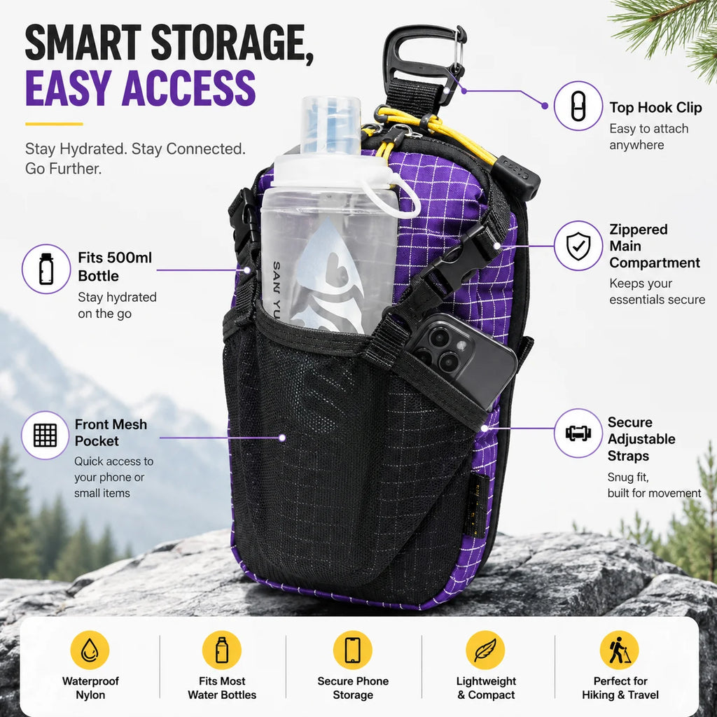 Outdoor Hiking Pouch | Backpack Strap Bottle & Phone Bag Outdoor Hiking Pouch QXL