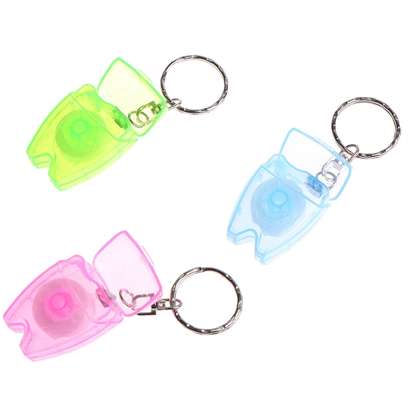 Portable 15m Dental Floss Keychain Case | Travel Flosser Dental Floss Keychain QXL