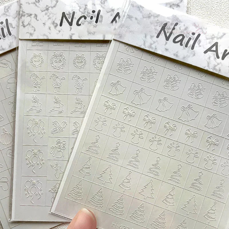 Christmas Hollow Nail Stencils | Snowflake & Tree Airbrush Tips Nail Art Stencils QXL