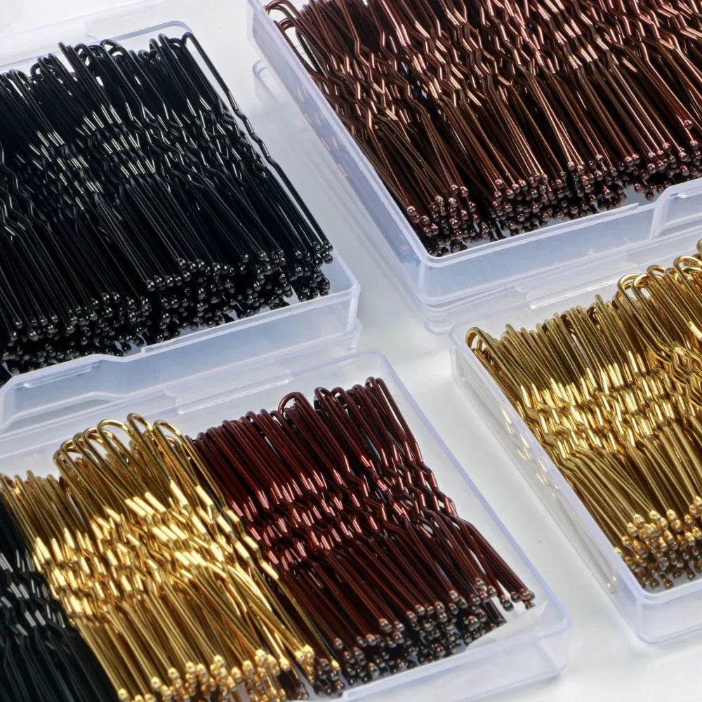 50-Pack U-Shaped Bobby Pins Wave Grip Bun Clips 5/6/7cm Bobby Hair Pins QXL