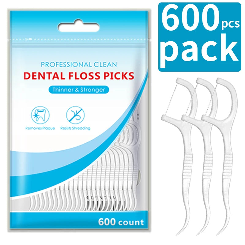 Ultra-Fine Floss Toothpicks 50–600 Pcs | Disposable Dental Picks Dental Floss Picks QXL 600pcs