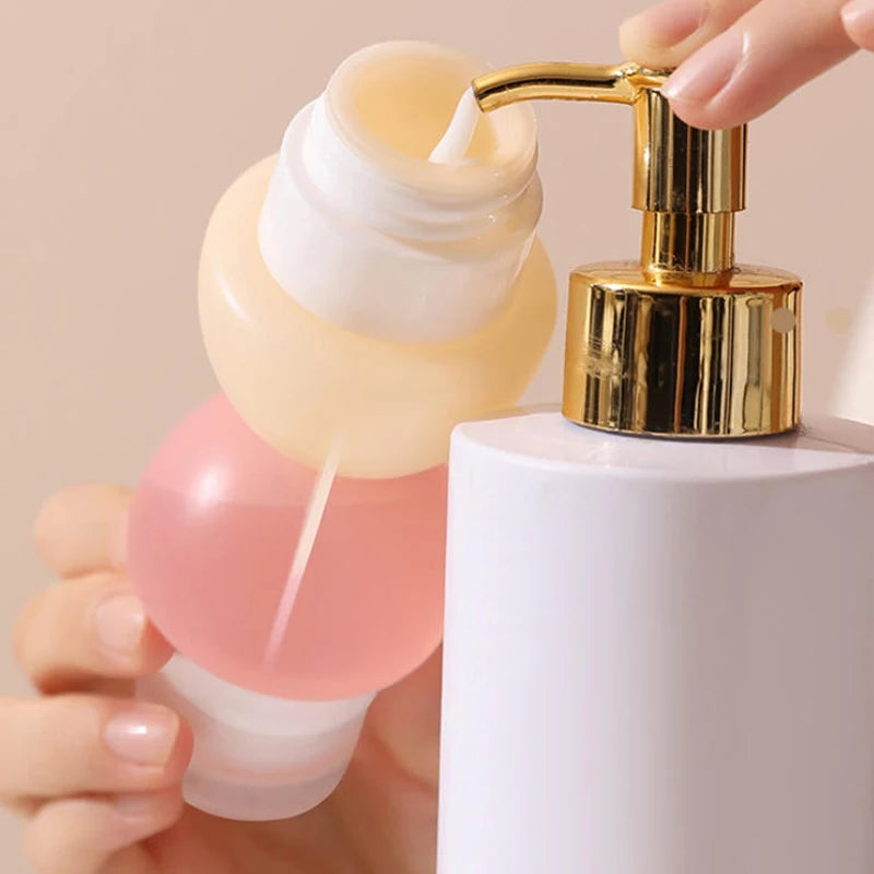 Refillable Silicone Squeeze Travel Bottles – Leak-Proof Duo Travel Toiletry Bottles QXL