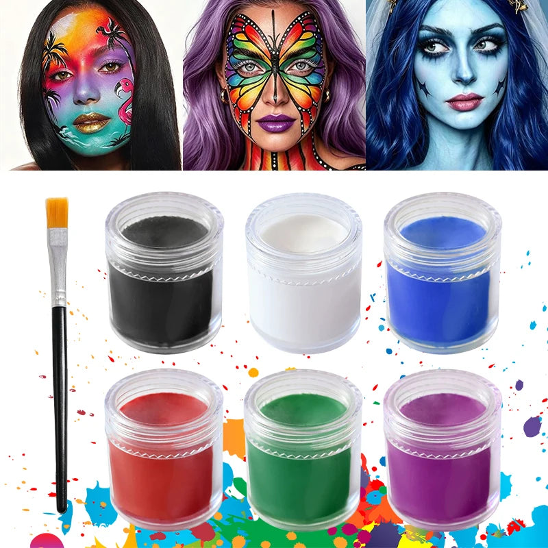 10g Face & Body Oil Paint Cream with Brush | Halloween Cosplay Face & Body Paint QXL