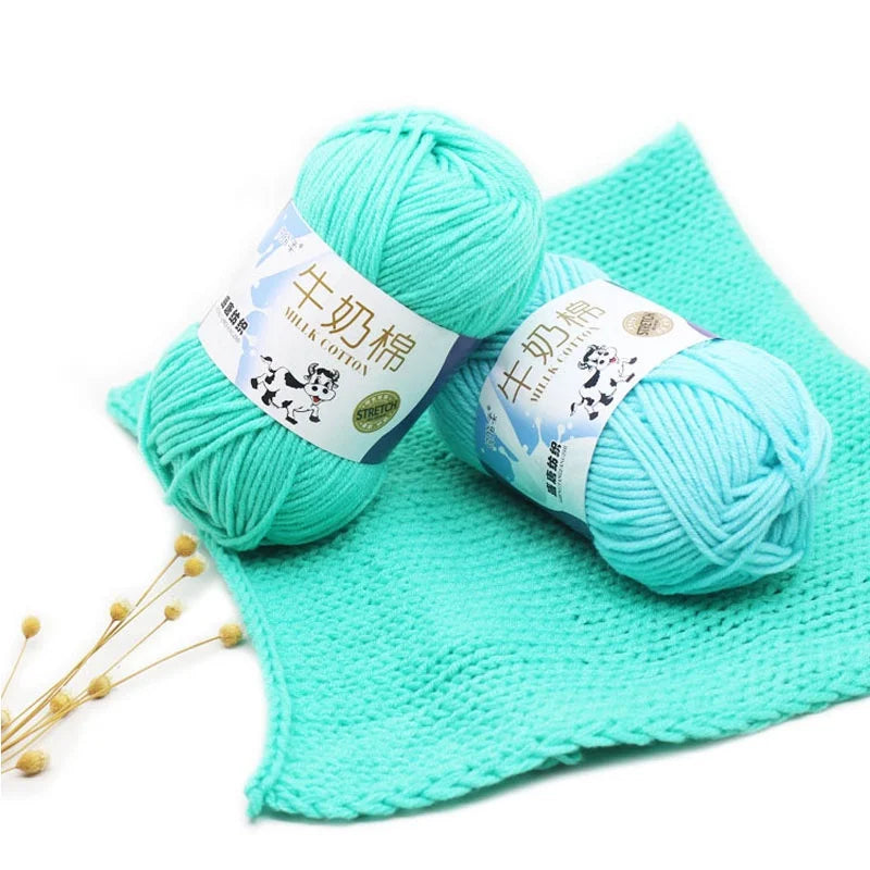 5-Strand Milk Cotton Baby Yarn 50g | Crochet & Knitting Thread Craft Yarn QXL