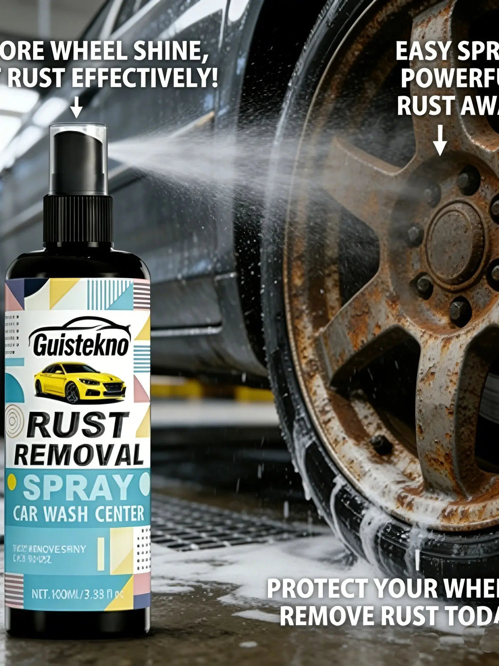 Rust Removal Spray 100ml | Fast-Acting Car Rust Remover Rust Remover Spray QXL 1 100ml