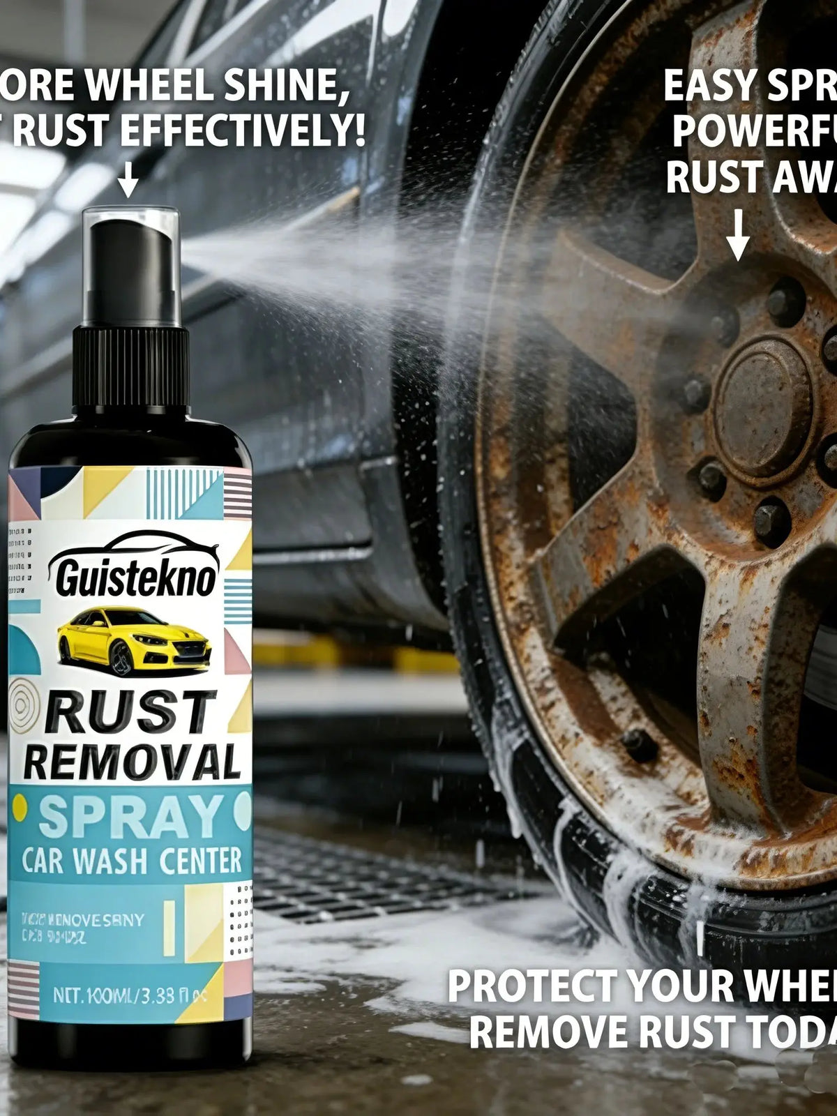 Rust Removal Spray 100ml | Fast-Acting Car Rust Remover Rust Remover Spray QXL 1 100ml