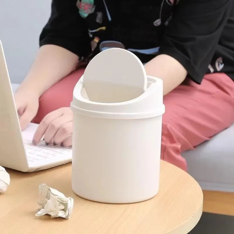 Mini Trash Can with Rolling Lid | Desk & Bedroom Waste Bin Mini Trash Can QXL