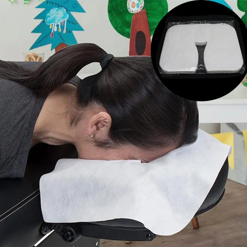 100-Pack Disposable Massage Table Headrest Face Covers Disposable Spa Covers QXL