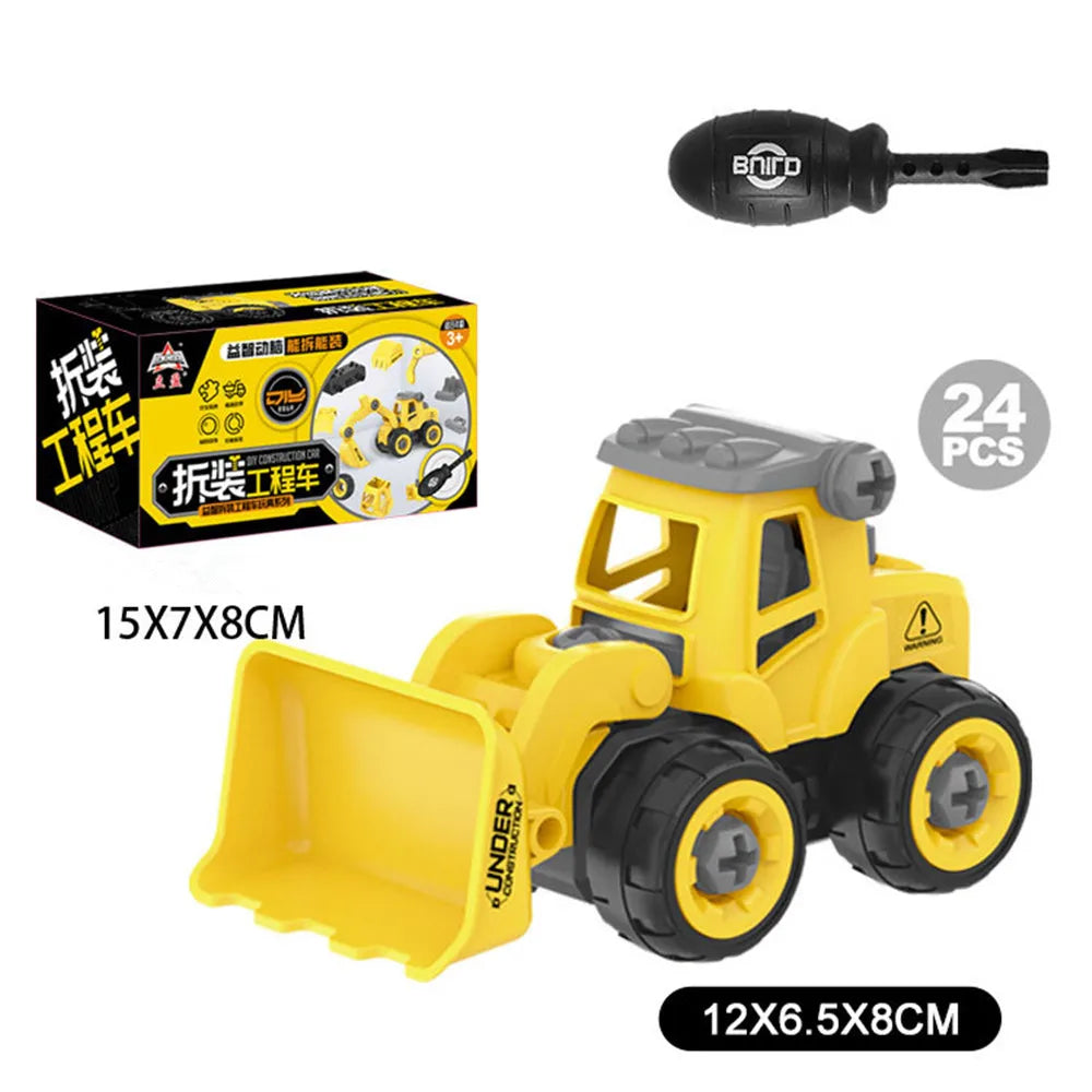 Kids DIY Screw Construction Vehicle Toy – Build & Play Set DIY Assembly Toy QXL Bulldozer