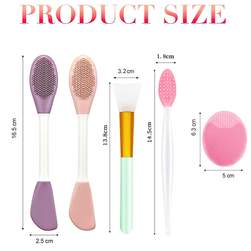 6-Piece Silicone Face Scrubber & Mask Applicator Set Silicone Face Scrubber QXL