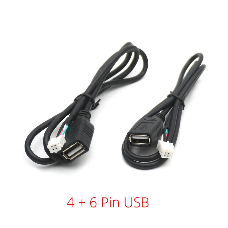 75cm Car USB Cable Adapter 4-Pin & 6-Pin Android Stereo Car USB Cable Adapter QXL