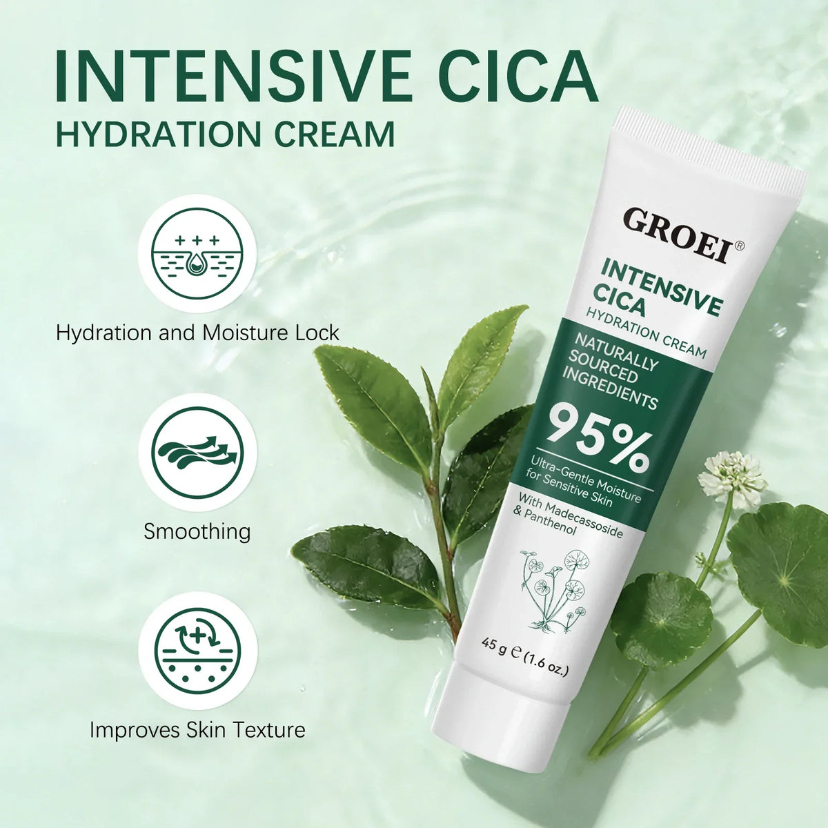 Snow Grass Moisturizing Face Cream | Cica & Hyaluronate Face Moisturizer Cream QXL