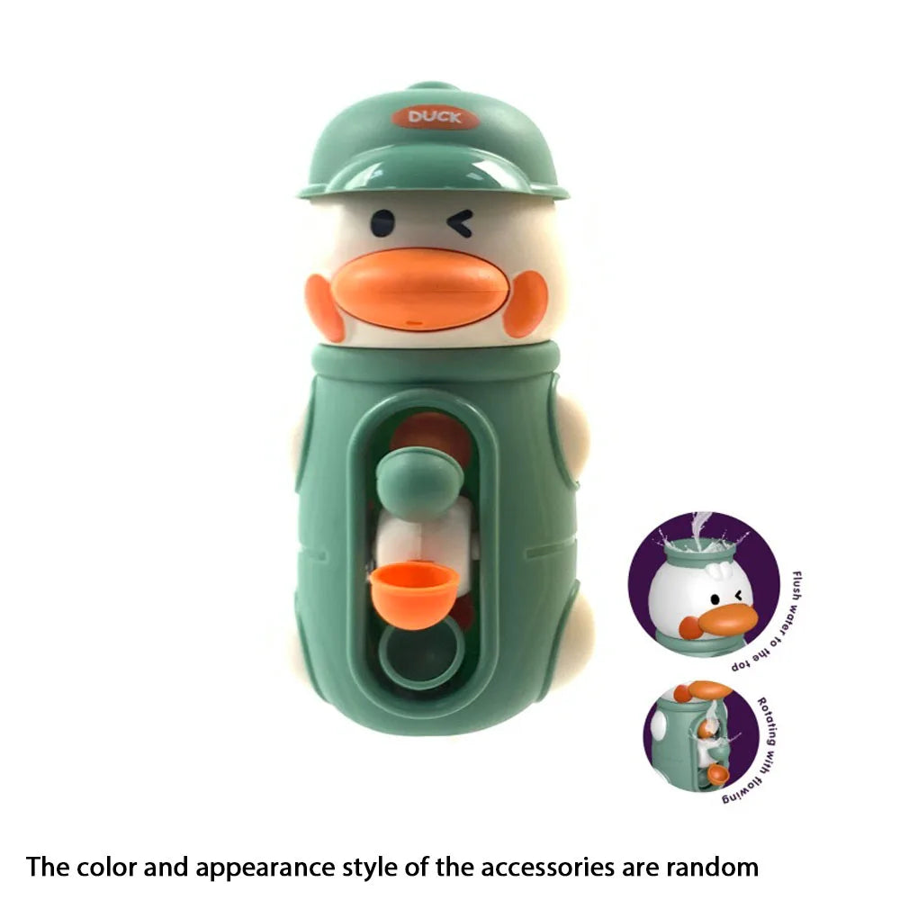 Duck & Elephant Bath Toy Water Spinner with Suction Cup Kids Bath Toy QXL green