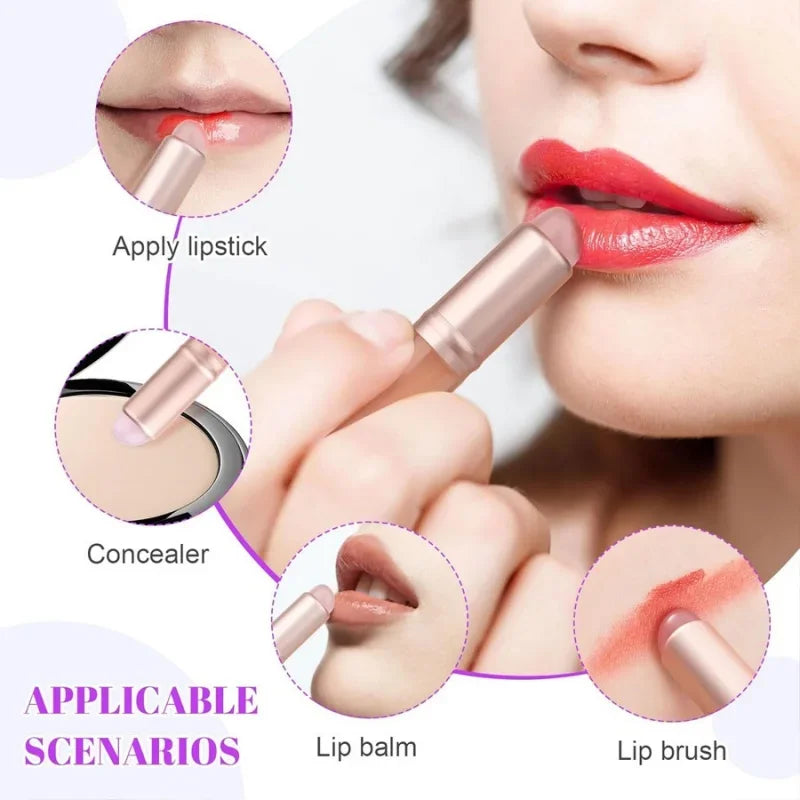 2-Pack Silicone Lip & Concealer Brush | Dust-Proof Cap Silicone Lip Brush QXL