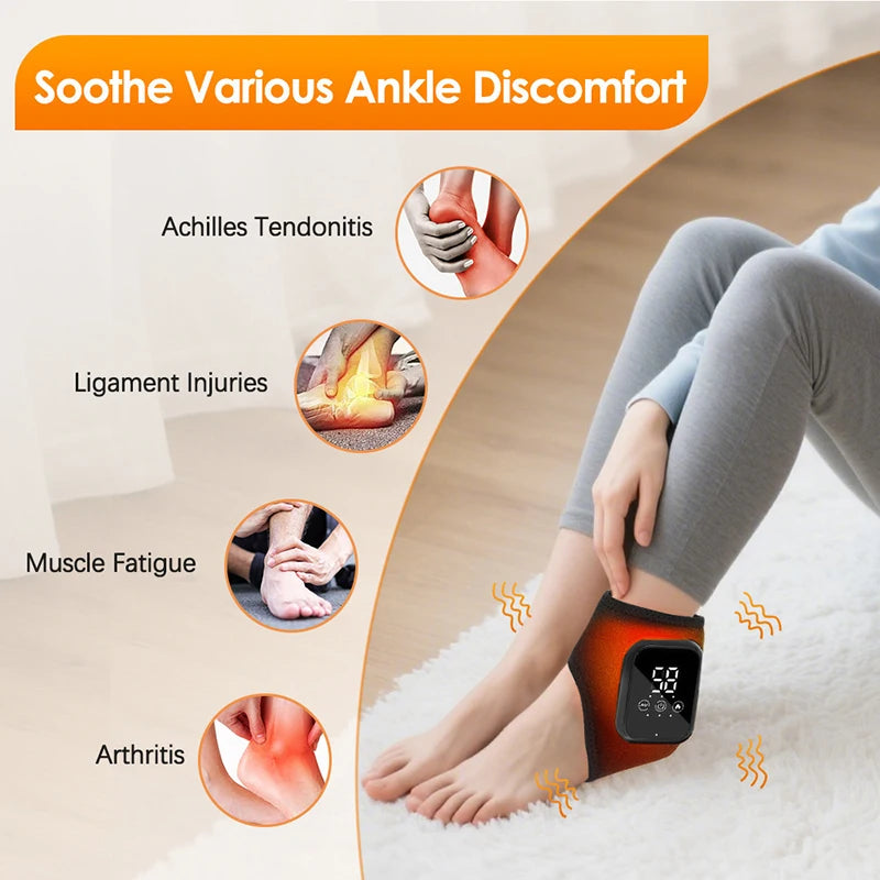 3-in-1 Heated Foot & Ankle Wrap | Vibration & Compression Foot Wrap Massager QXL