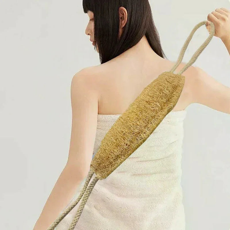 Natural Loofah Exfoliating Back Scrubber Bath Strap | S & L Loofah Bath Scrubber QXL