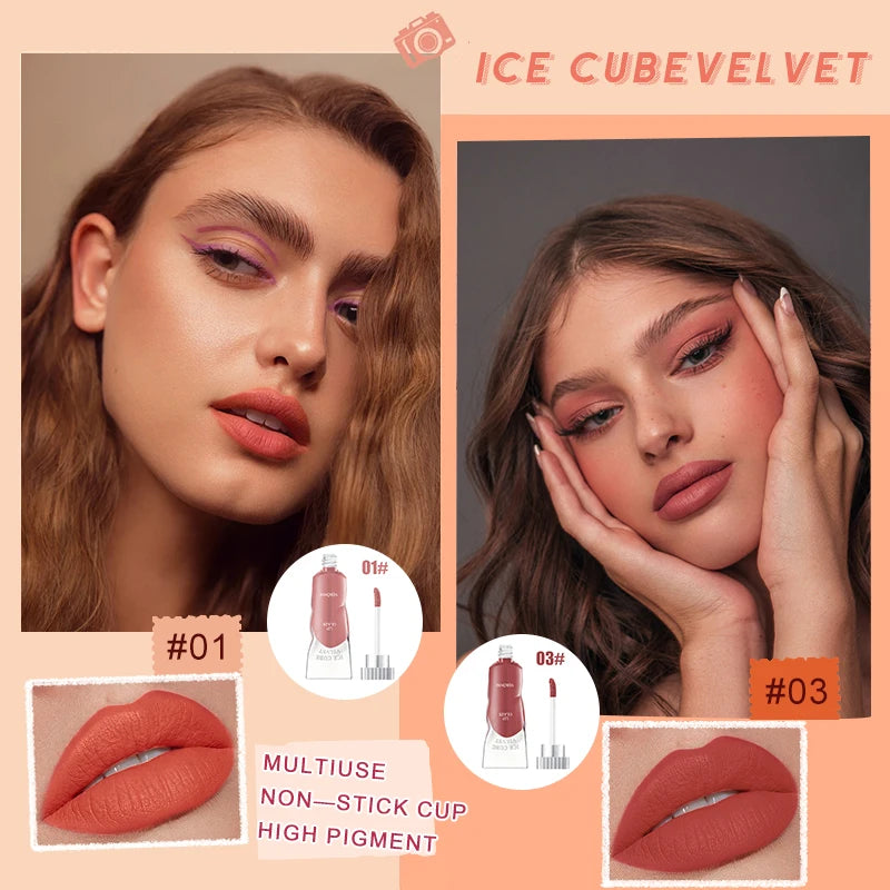 VERONNI Ice Velvet Metallic Lip Gloss | 16H Liquid Lipstick Liquid Lip Gloss QXL