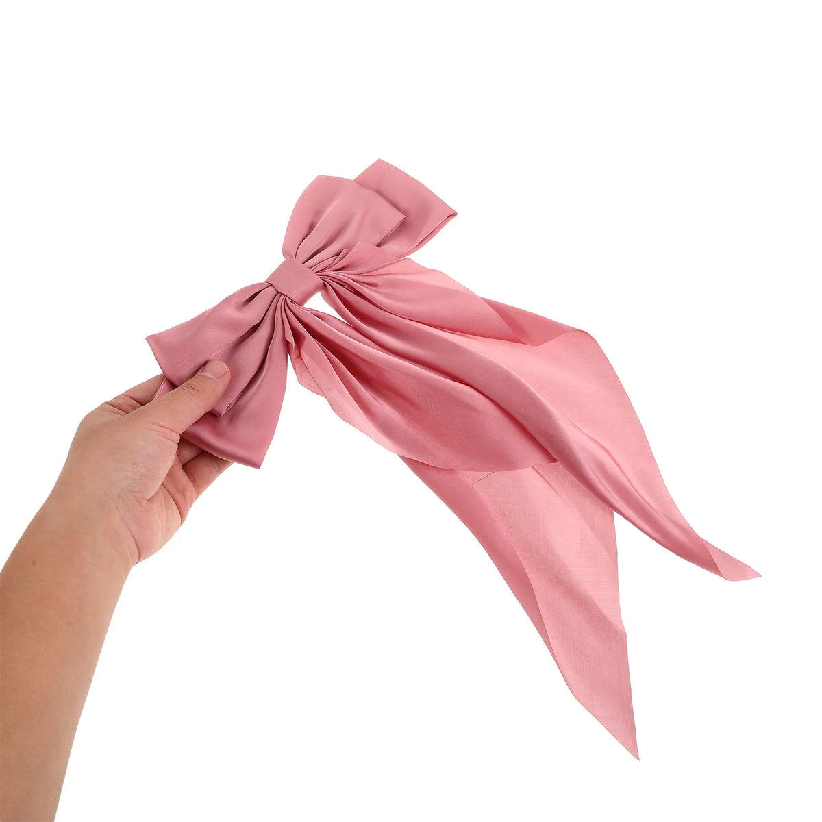 2-Pack Large Bow Hair Clips with Ribbon | Women's Barrette Set Bow Hair Barrette QXL