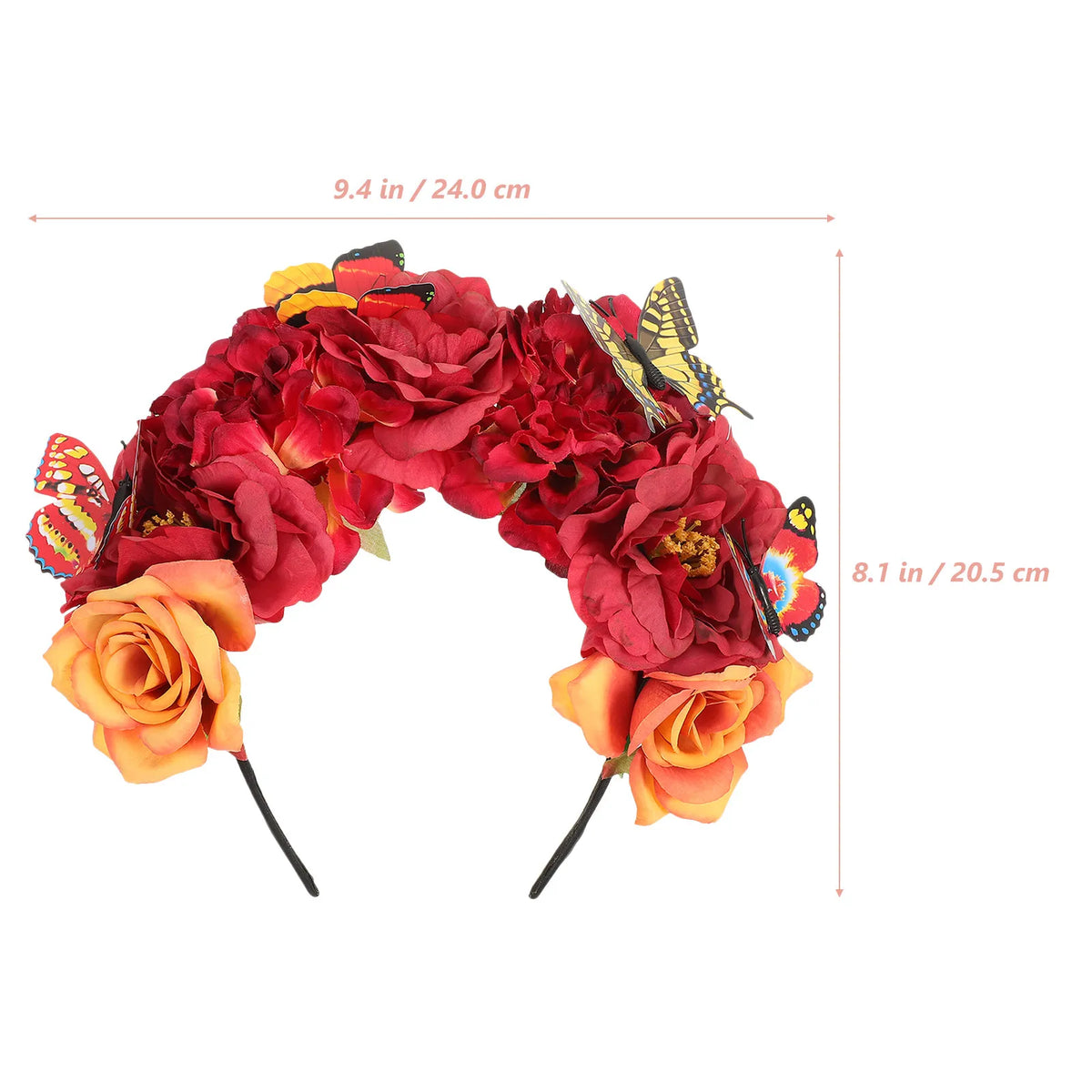 Bohemian Butterfly Flower Crown Headband for Women Flower Crown Headband QXL