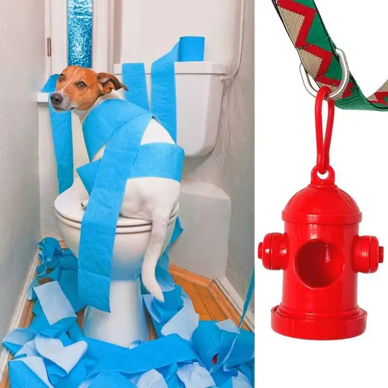 Fire Hydrant Dog Poop Bag Dispenser | Leash Clip Holder Pet Waste Bag Dispenser QXL