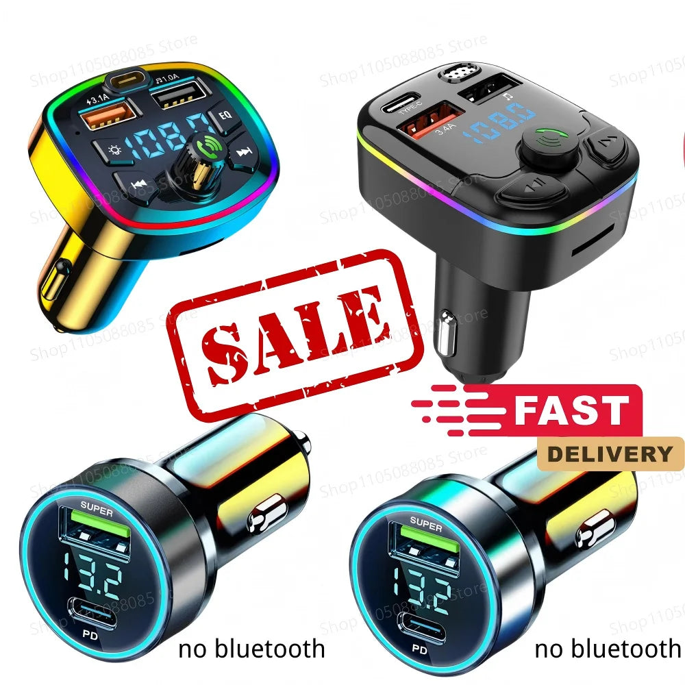 Bluetooth 5.0 Car FM Transmitter | Dual USB QC3.0 Charger Car FM Transmitter QXL