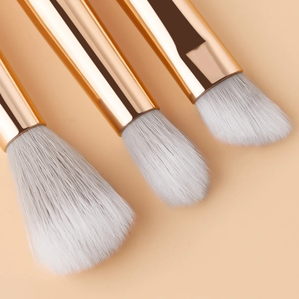 7-Pc Rose Gold Eye Makeup Brush Set | White Wood Handle Eye Makeup Brush Set QXL