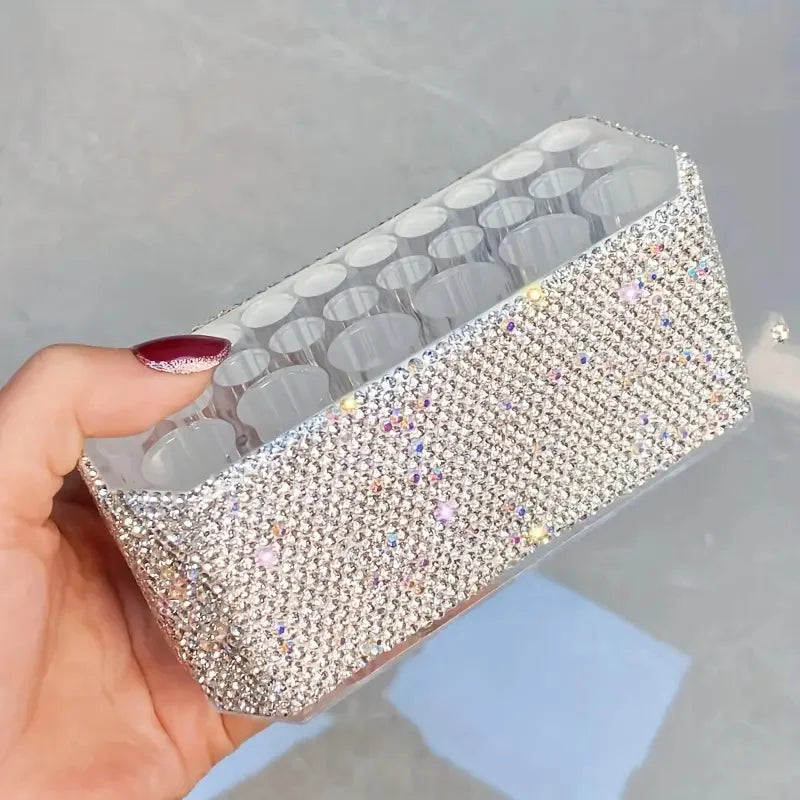 26-Hole Rhinestone Acrylic Makeup Brush Organizer & Holder Makeup Brush Organizer QXL