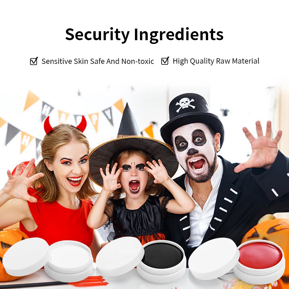 Black White Red Oil-Based Face & Body Paint Palette 30g Face & Body Paint QXL