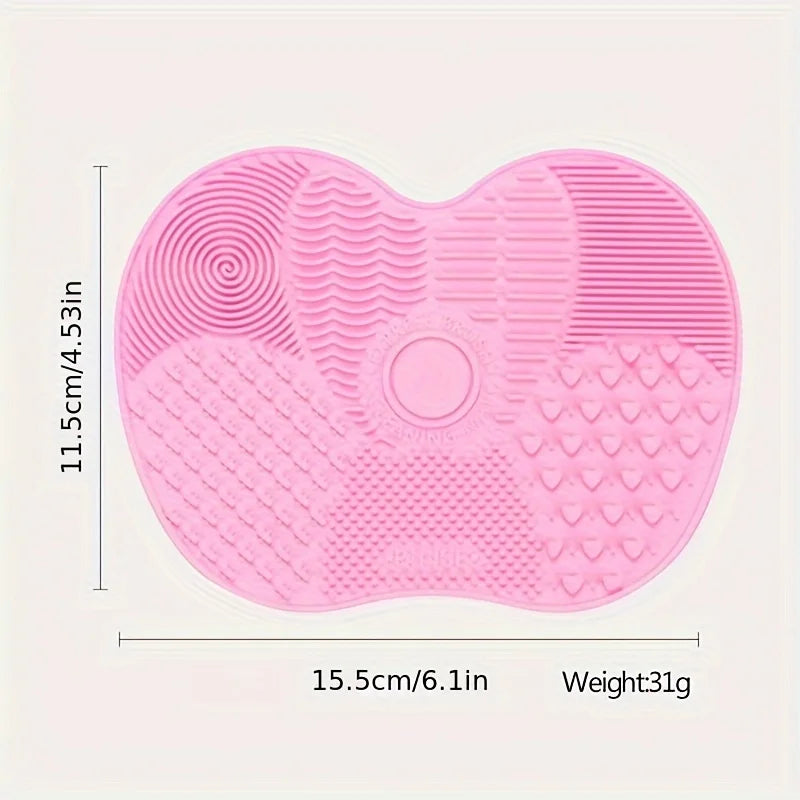 Silicone Apple Makeup Brush Cleaning Pad with Suction Cup Brush Cleaning Pad QXL